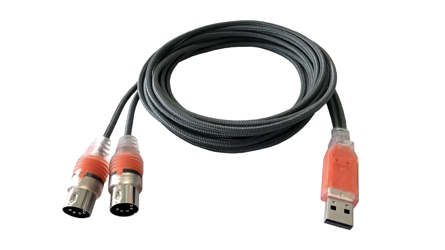 USB 2.0 MIDI Interface Cable with 2 I/O ports