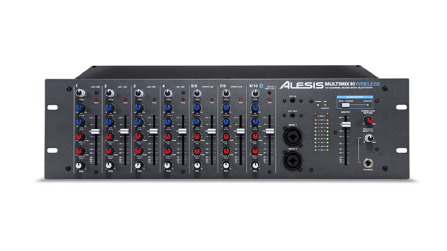 10-Channel Rackmount Mixer with Bluetooth Wireless